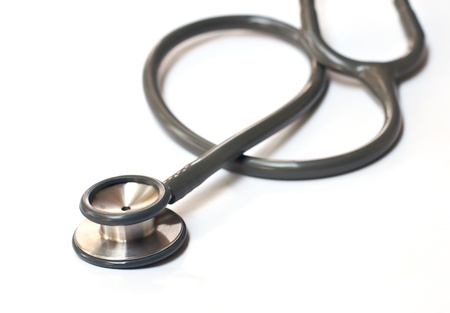 Stethoscope on a white backgroundの写真素材