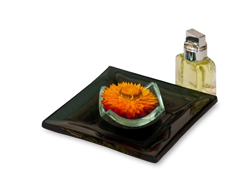 Natural   spa materials  on white.の写真素材