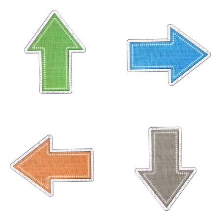 Sticker and banner  icon  tag  in fabric style on white background.