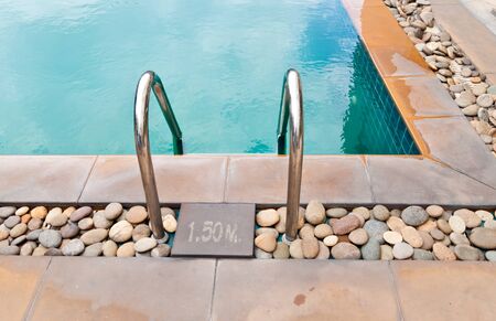 Beautiful swimming pool in spa resort Chiangmai, Thailand.のeditorial素材