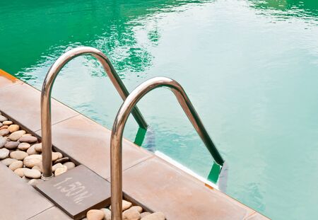 Beautiful swimming pool in spa resort Chiangmai, Thailand.のeditorial素材