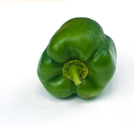 fresh sweet green  paprika ( pepper ) isolated on white background.の写真素材