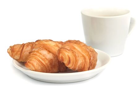 croissant with cup of coffee の写真素材