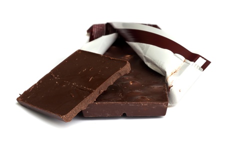 chocolate bar isolated on a white background.