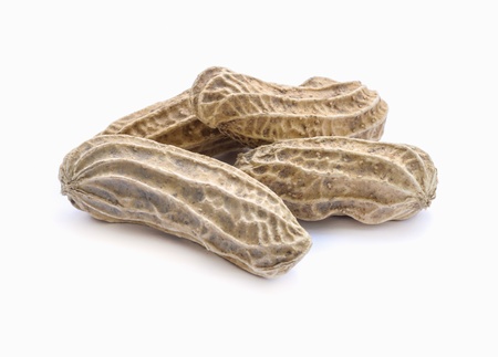 Peanuts isolated on white background.
