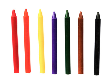 colored crayon isolated on a white background .の写真素材