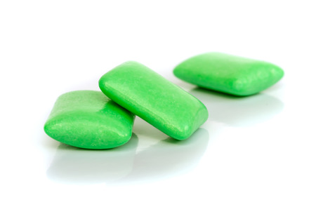 Chewing or bubble gum isolated on white background.の写真素材