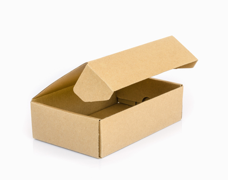 cardboard  box  isolated on a white background.の写真素材