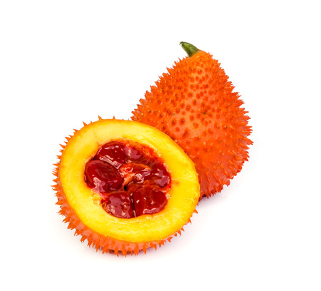 Gac fruit , Typical of orange-colored plant foods in Asia, gac fruit contains carotenoids such as beta-carotene .の写真素材
