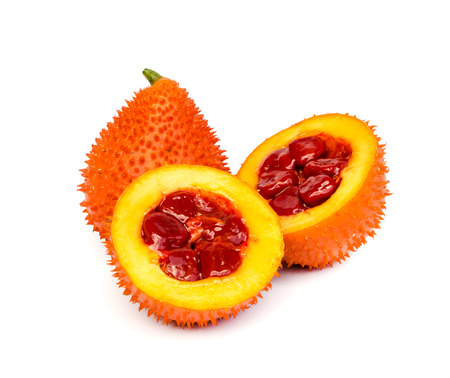 Gac fruit , Typical of orange-colored plant foods in Asia, gac fruit contains carotenoids such as beta-carotene .の写真素材