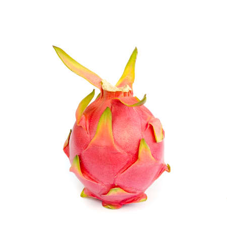 Fresh Dragon Fruit isolated against white background.の写真素材