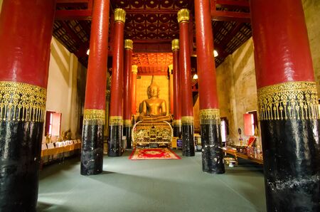 Nan  - August 04, 2015 : buddha statue in temple at Nan province, Thailand.のeditorial素材