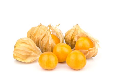 The cape gooseberry is a relative of the tomatillo, also known as poha in Hawaii has a tart tomato flavor and is used for making jamの写真素材