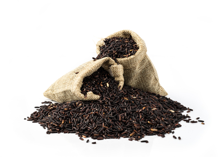 The rice is deep purple in colour; this gorgeous dark colour is typical of plants that yield high nutrition.の写真素材