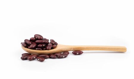 Dry red beans healthy eating isolated on white background.