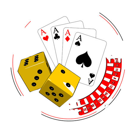 Gambling illustration with casino elementsのイラスト素材