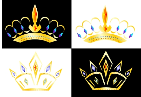 Two different rowns on the white and black backgroundのイラスト素材