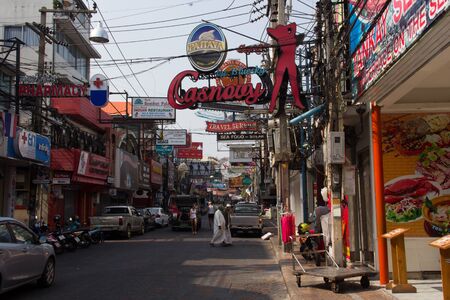 Walking Street Street in Pattaya  Thailand.のeditorial素材