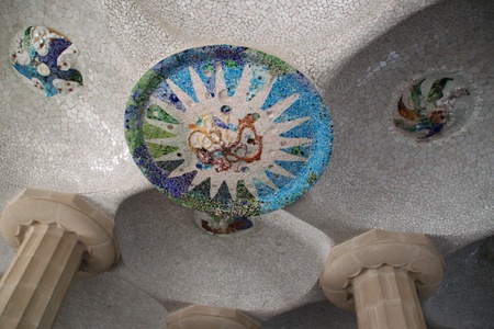 Park Guel of Antonio Gaudi,Barcelona,Spainの写真素材