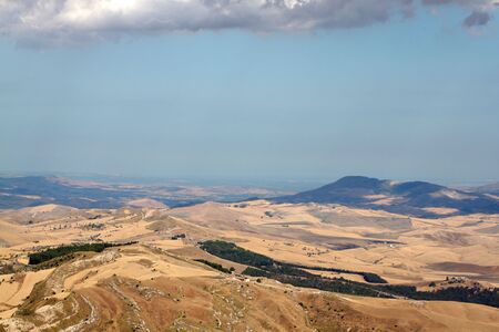 natural landscape in warm earth, Sicily Italyの写真素材