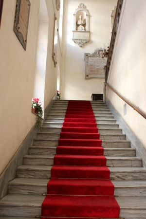 staircase with red carpetのeditorial素材