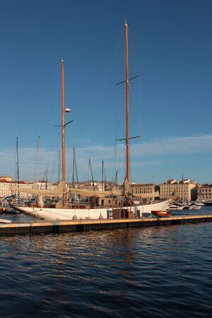 Yachts in Vieux Port of Marseilleの写真素材