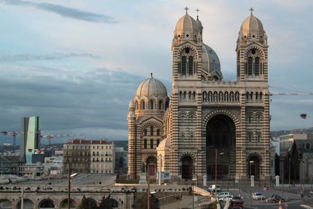 cathedral catholic church Marseille Franceの写真素材