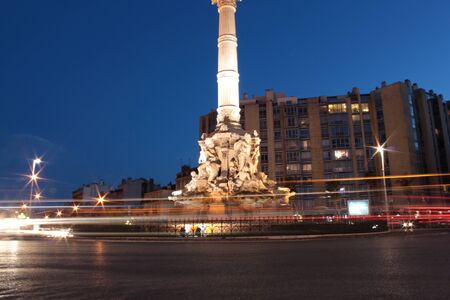 Night square in the center of Marseilleのeditorial素材