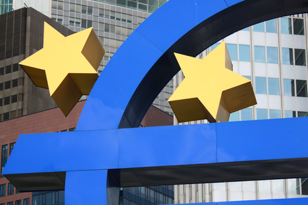 euro symbol with starsの写真素材