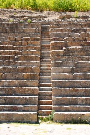 ancient staircase outside buildingの写真素材