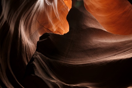 amazing colorful eroded rock of Lower slot canyon, Antelope Valley, Page, Arizona, United Statesの写真素材