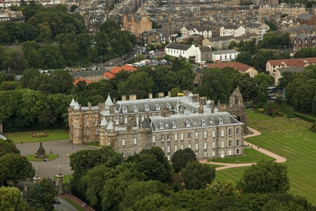 Edinburgh, Scotland - AUGUST 30  Holyrood palace on August 30, 2013 in Edinburgh  Holyrood Palace, the official residence of the Monarch of the United Kingdom in Edinburgh, Scotlandのeditorial素材