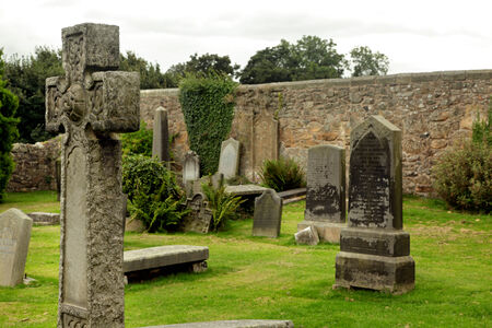 St. Fillans Church - A view of the ancient  graveyard at Aberdour