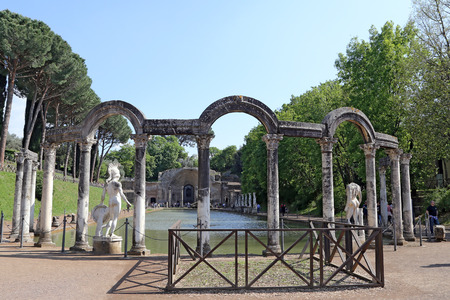 Tivoli, Italy - April 21, 2014  Canopus of the Hadrian - The Hadrianのeditorial素材