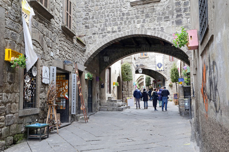 VITERBO, ITALY, MAY 4, 2014  Exhibition  San Pellegrino in Fiore in Viterbo   The event in San Pellegrino in Fiore sees the historic city of Viterbo with floral decorations in the streets and squares のeditorial素材