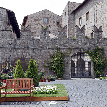 VITERBO, ITALY, MAY 4, 2014  Exhibition  San Pellegrino in Fiore in Viterbo   The event in San Pellegrino in Fiore sees the historic city of Viterbo with floral decorations in the streets and squares のeditorial素材