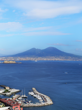 NAPLES, ITALY - OCTOBER 16, 2015: Panorama of Naples. Naples is the capital of the Italian region Campania and the third-largest municipality in Italy.のeditorial素材