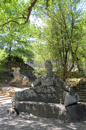 BOMARZO, ITALY - 2 JULY 2017 - Persephone at Monster Park in Bomarzo - Italyのeditorial素材