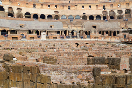 ROMA, ITALY - 01 OCTOBER 2017: Colosseum, Coliseum or Coloseo, Flavian Amphitheatre largest ever built symbol of ancient Roma city in Roman Empire.のeditorial素材