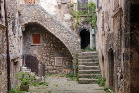 SANTO STEFANO DI SESSANIO (L'AQUILA),ITALY - 8 AUGUST 2019 - Santo Stefano di Sessanio is a pitoresque hill town in the province of L'Aquila in the Abruzzo region of southern Italy.の写真素材