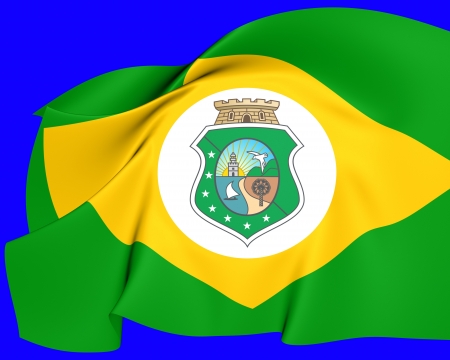 Flag of Ceara State, Brazil. Close Up.の写真素材