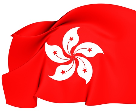 Flag of Hong Kong. Close Up.  の写真素材