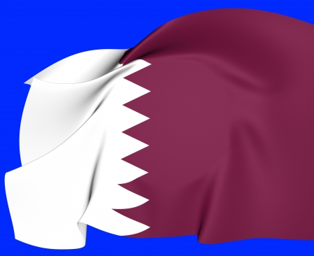 Flag of Qatar  Close Up   の写真素材