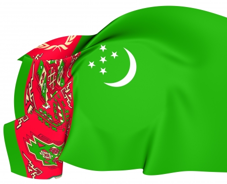 Flag of Turkmenistan  Close Up の写真素材