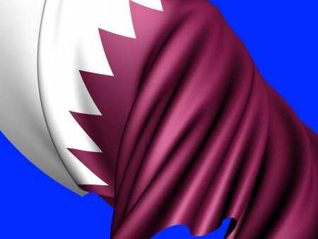 Flag of Qatar  Close Up   の写真素材