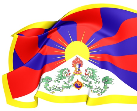 Flag of Tibet. Close Up.の写真素材