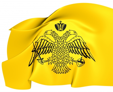 Greek Orthodox Church Flag  Close Up の写真素材