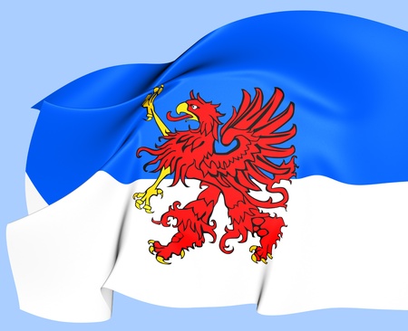 Flag of Pomerania. Close Up.   の写真素材