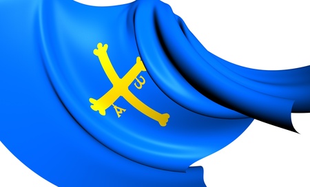 Principality of Asturias Flag, Spain  Close Up の写真素材