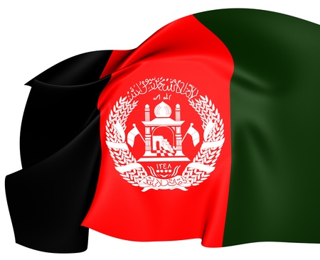 Flag of Afghanistan. Close Up.  の写真素材